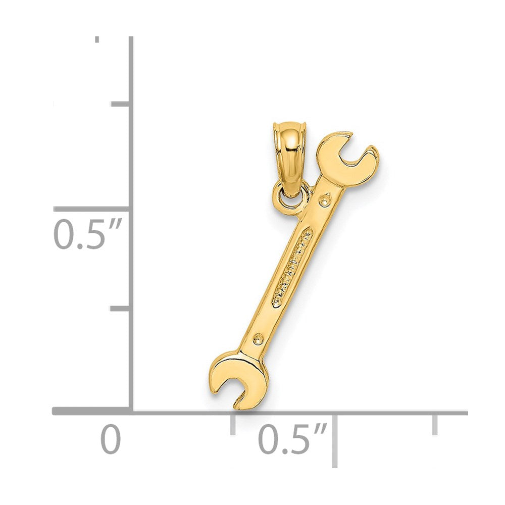 Million Charms 14K Yellow Gold Themed 3-D Double Open-Ended Wrench Charm
