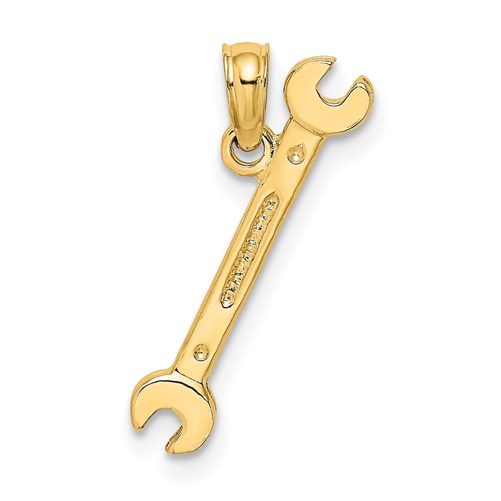 Million Charms 14K Yellow Gold Themed 3-D Double Open-Ended Wrench Charm