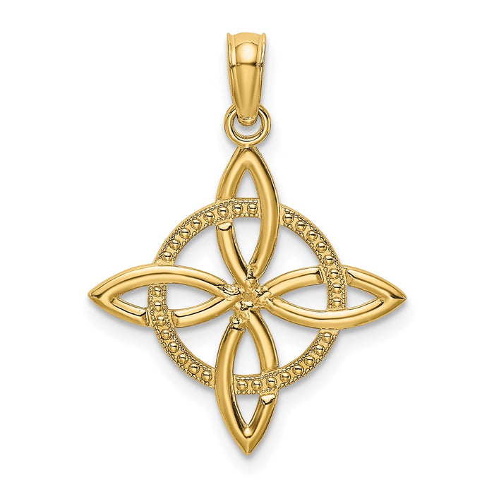 Million Charms 14K Yellow Gold Themed Sm Celtic Eternity Knot Charm