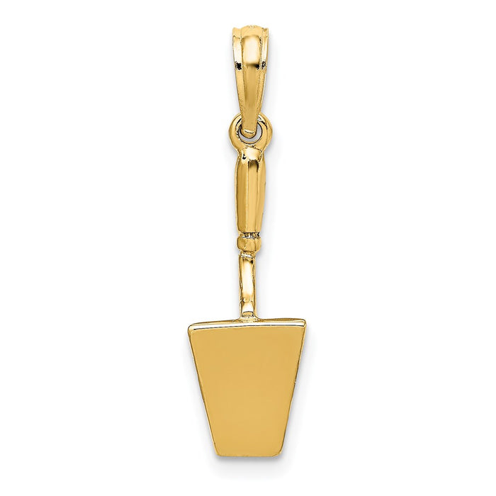 Million Charms 14K Yellow Gold Themed 3-D Concrete Hp Tool Spatula Charm
