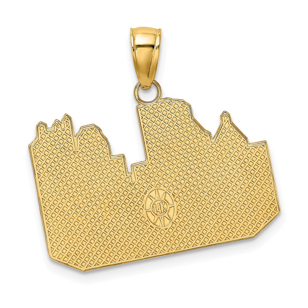 Million Charms 14K Yellow Gold Themed Pittsburgh Skyline Charm