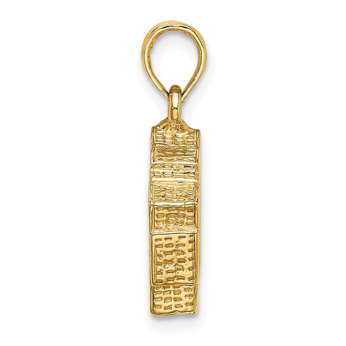 Million Charms 14K Yellow Gold Themed 3-D Washington D.C. Pentagon Overview Charm