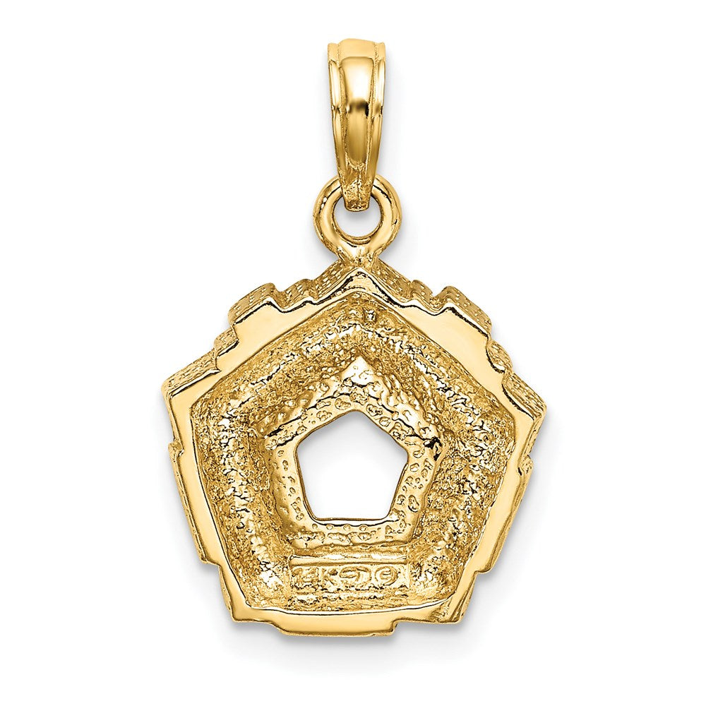 Million Charms 14K Yellow Gold Themed 3-D Washington D.C. Pentagon Overview Charm