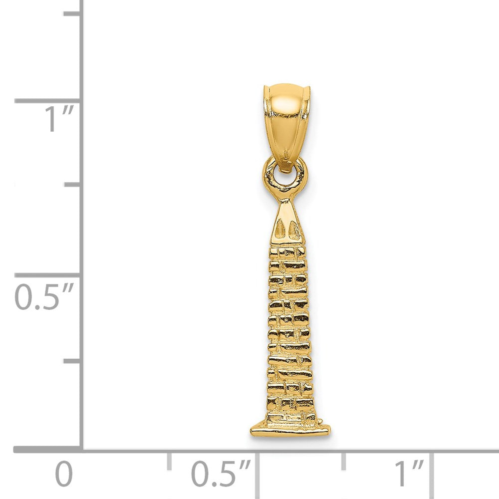 Million Charms 14K Yellow Gold Themed 3-D Washington D.C. Monument Charm