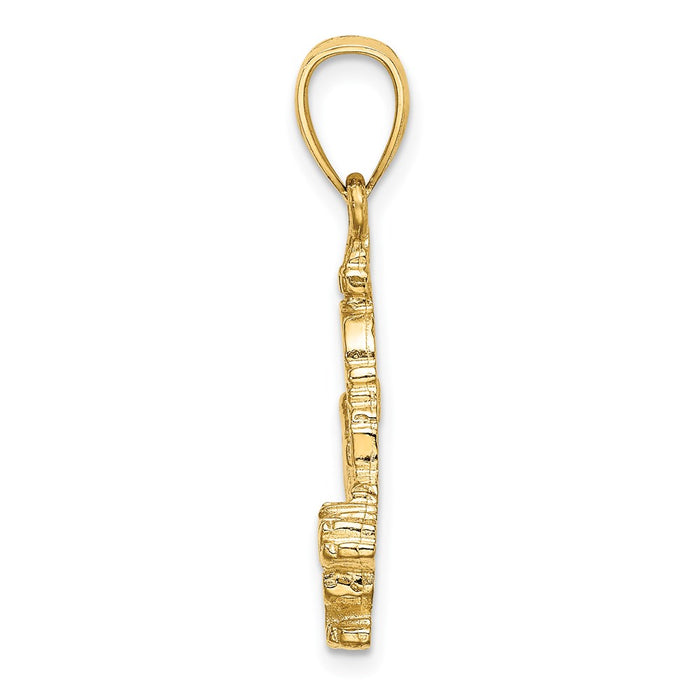 Million Charms 14K Yellow Gold Themed Washington D.C. Capital Bldg Profile Charm