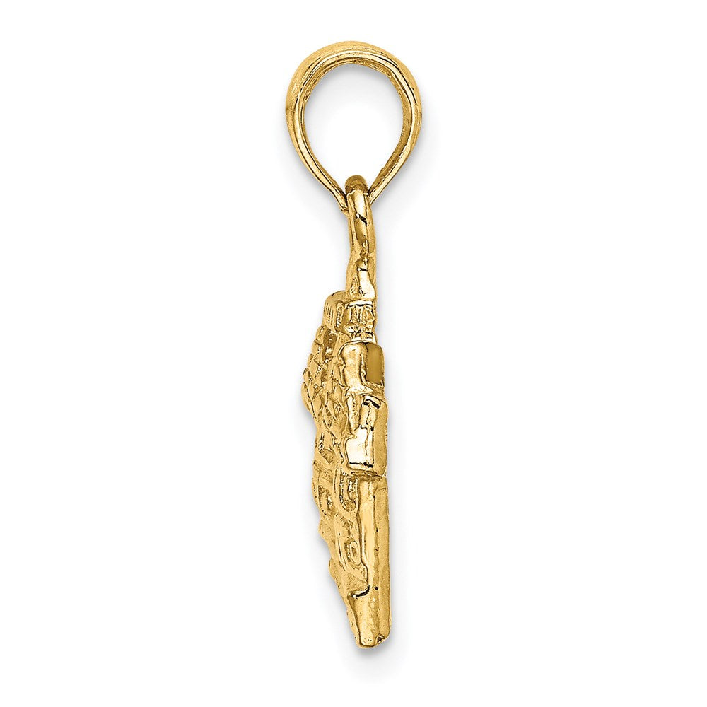 Million Charms 14K Yellow Gold Themed 3-D Court House Williamsburg, Va Charm