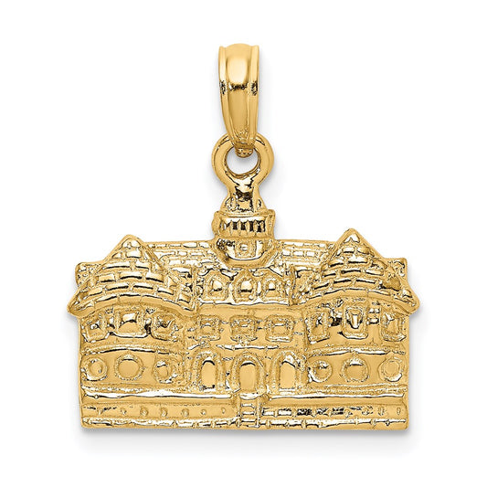 Million Charms 14K Yellow Gold Themed 3-D Court House Williamsburg, Va Charm