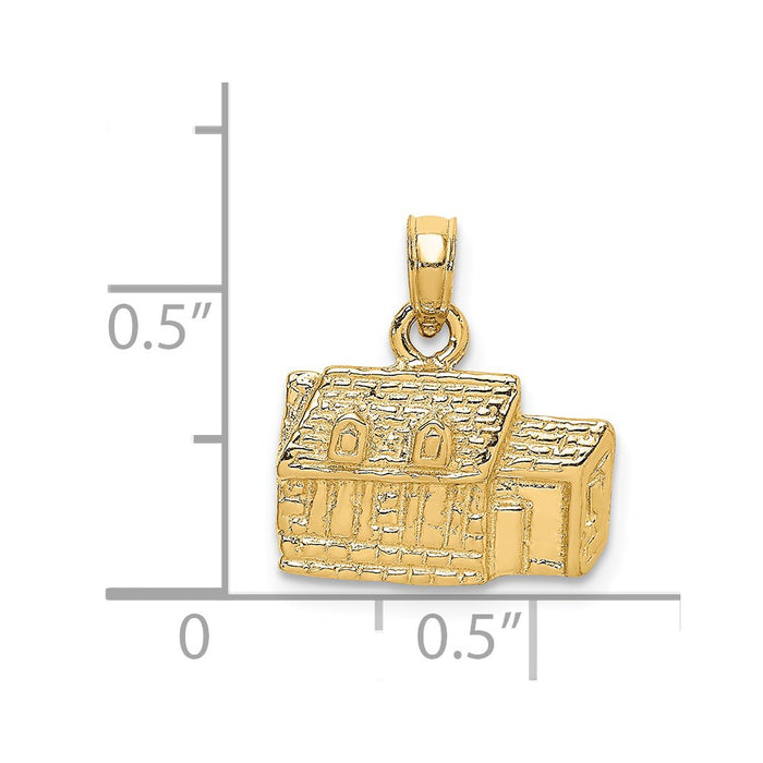 Million Charms 14K Yellow Gold Themed 3-D Kings Arms Tavern Williamsburg, Va Charm