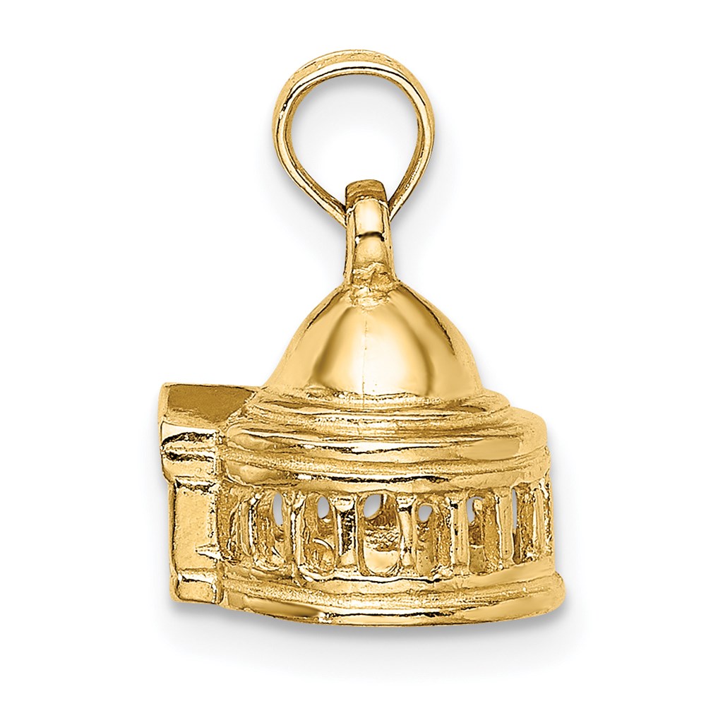 Million Charms 14K Yellow Gold Themed 3-D Jefferson Memorial Building / Washington D.C. Charm