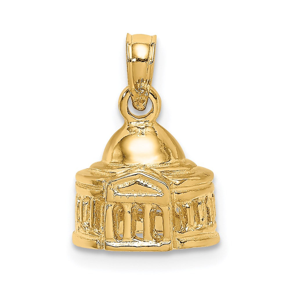 Million Charms 14K Yellow Gold Themed 3-D Jefferson Memorial Building / Washington D.C. Charm