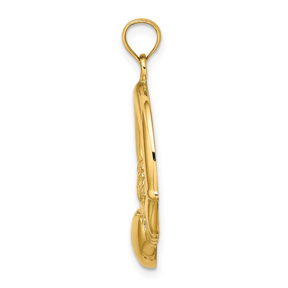 Million Charms 14K Yellow Gold Themed 2-D & Polished Large Claddagh Heart Charm