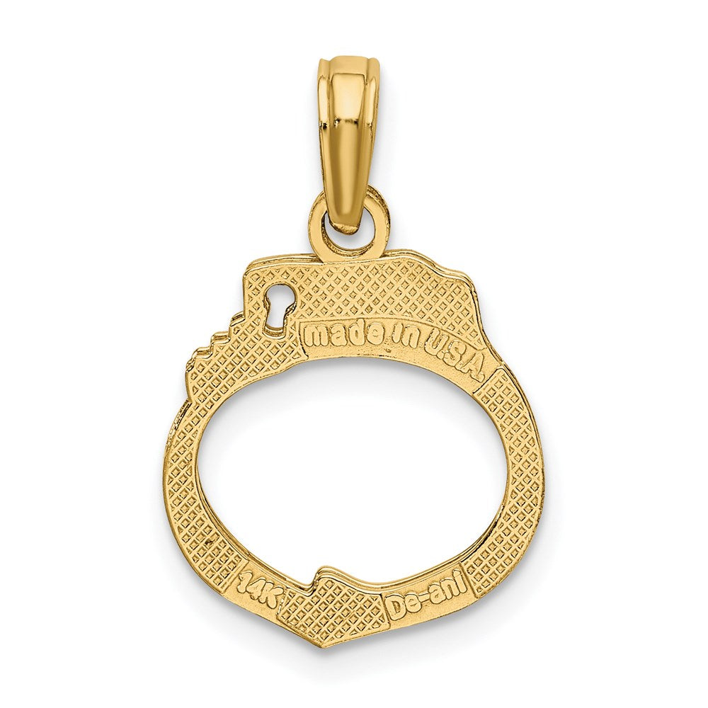 Million Charms 14K Yellow Gold Themed Moveable Handcuffs Charm