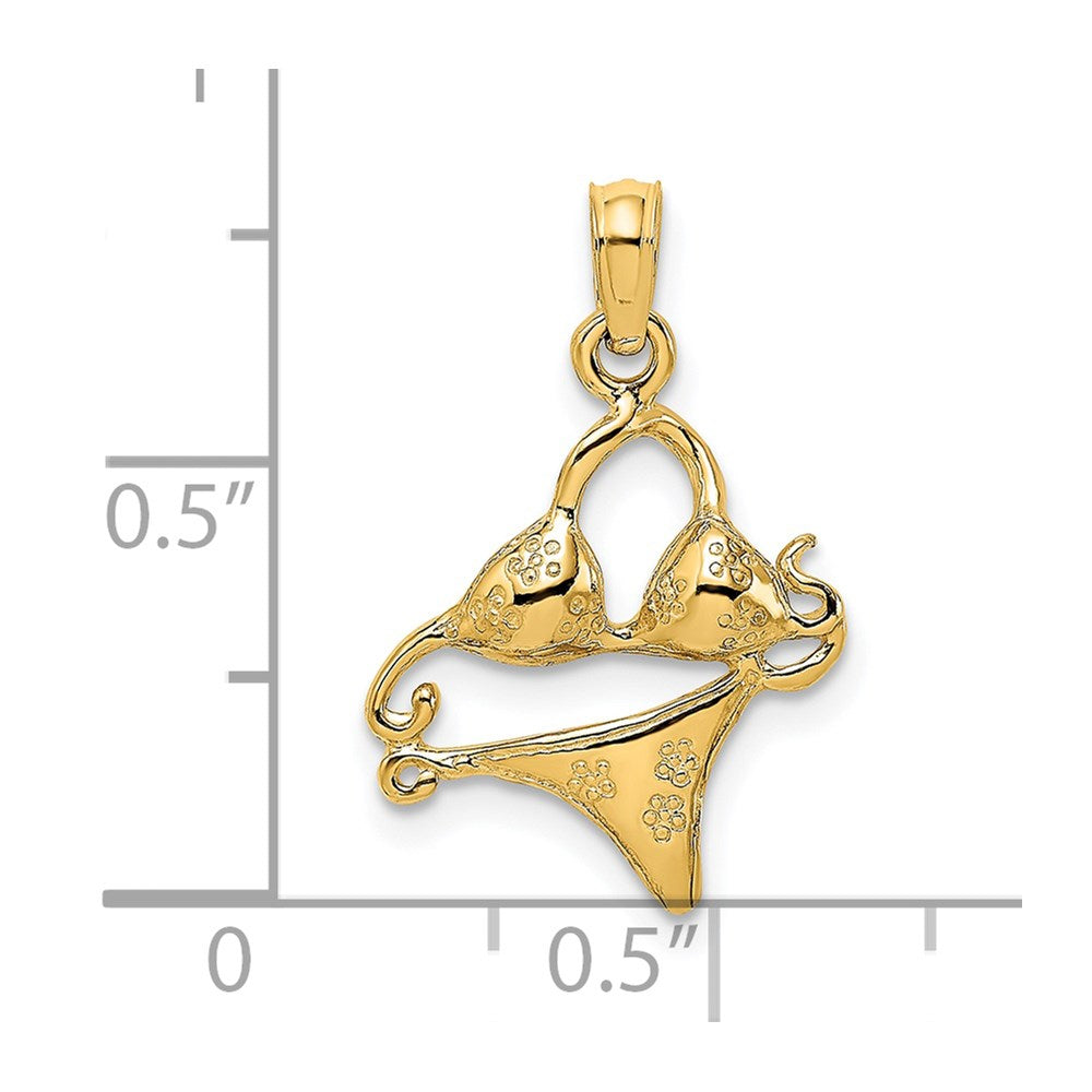 Million Charms 14K Yellow Gold Themed Bikini Bathing Suit Charm