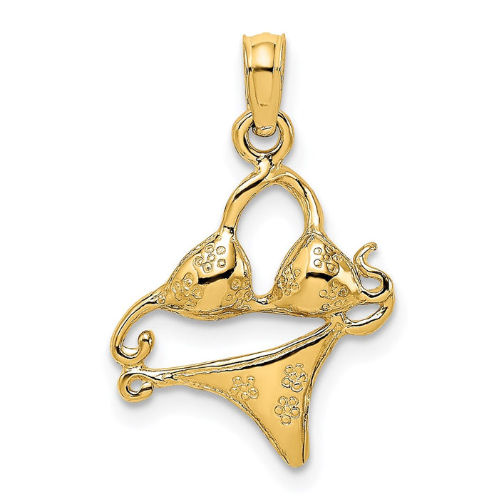 Million Charms 14K Yellow Gold Themed Bikini Bathing Suit Charm