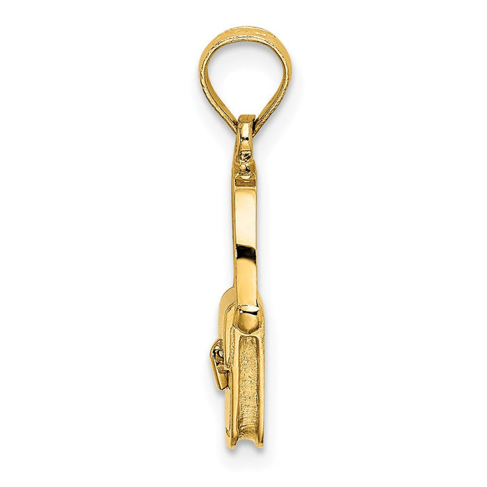 Million Charms 14K Yellow Gold Themed 3-D & Polished Purse Charm