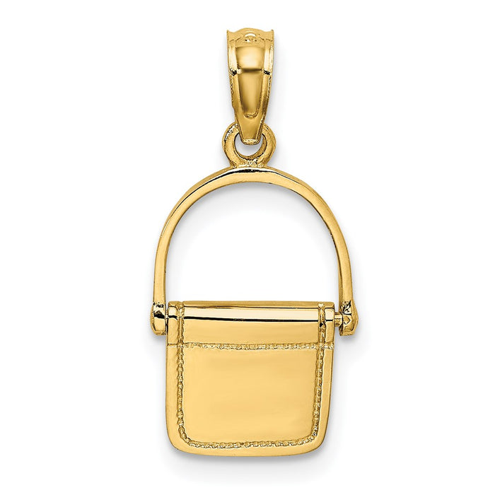 Million Charms 14K Yellow Gold Themed 3-D & Polished Purse Charm