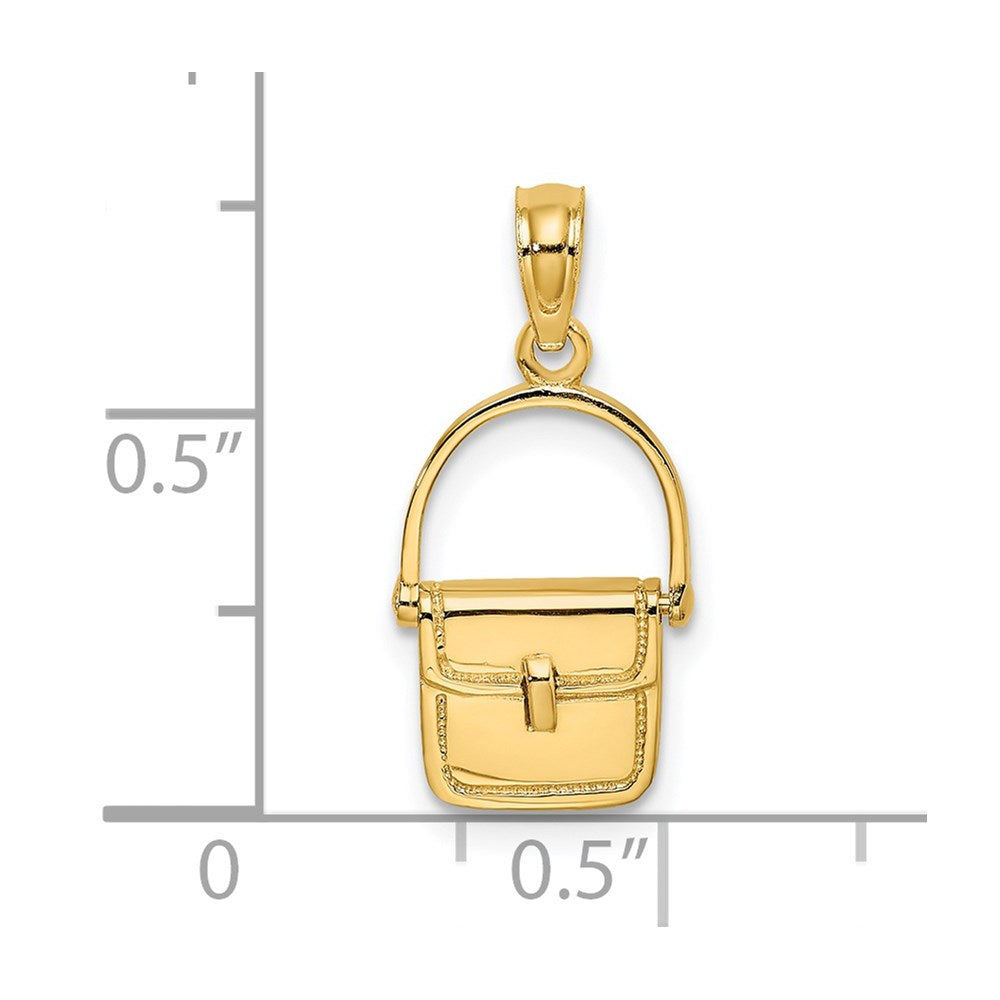 Million Charms 14K Yellow Gold Themed 3-D & Polished Purse Charm