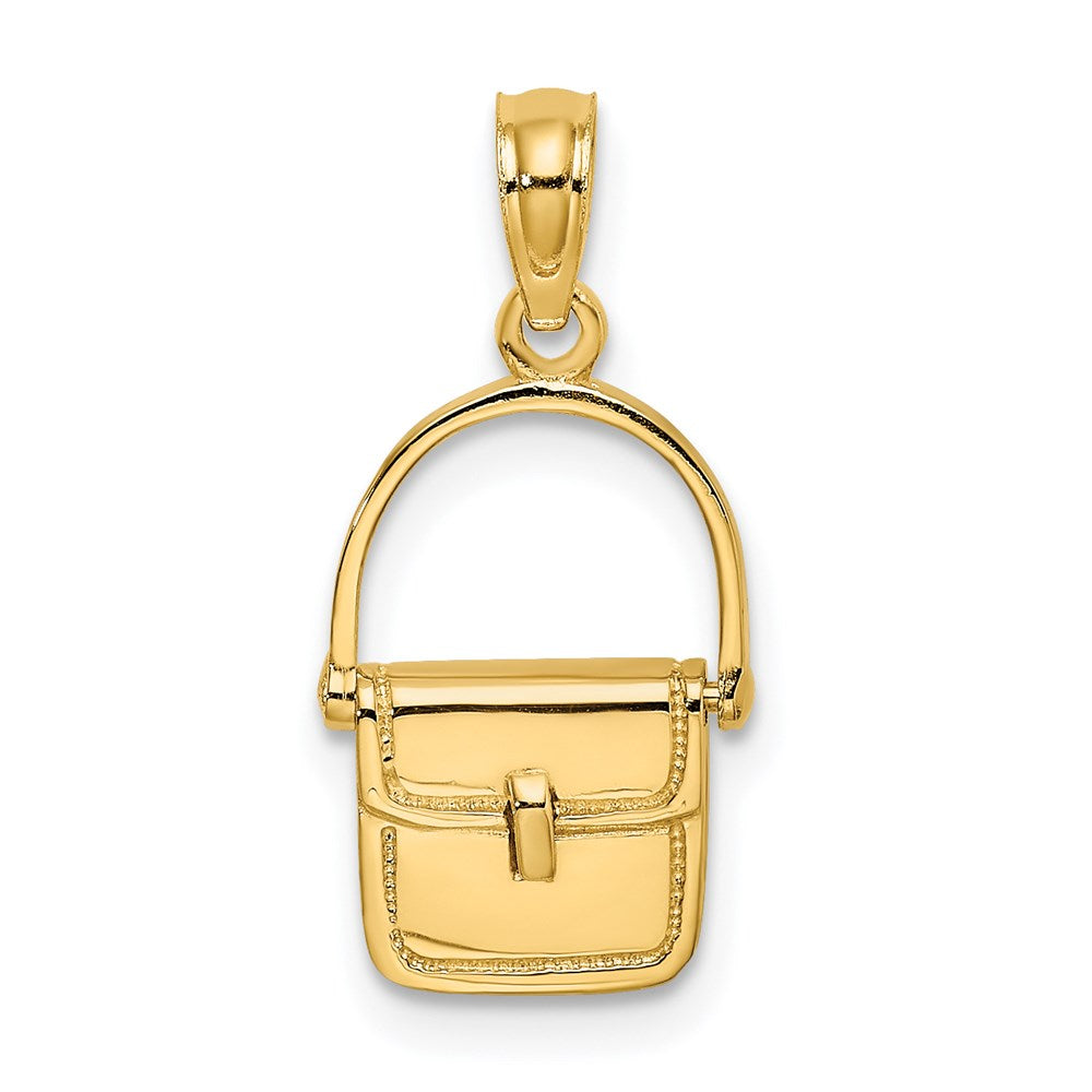 Million Charms 14K Yellow Gold Themed 3-D & Polished Purse Charm