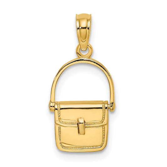 Million Charms 14K Yellow Gold Themed 3-D & Polished Purse Charm