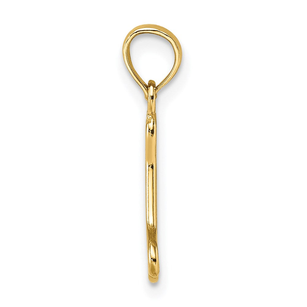 Million Charms 14K Yellow Gold Themed Cut-Out & Polished Mini Dog Bone Charm
