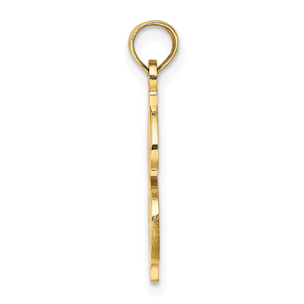 Million Charms 14K Yellow Gold Themed Textured Dollar Sign Charm