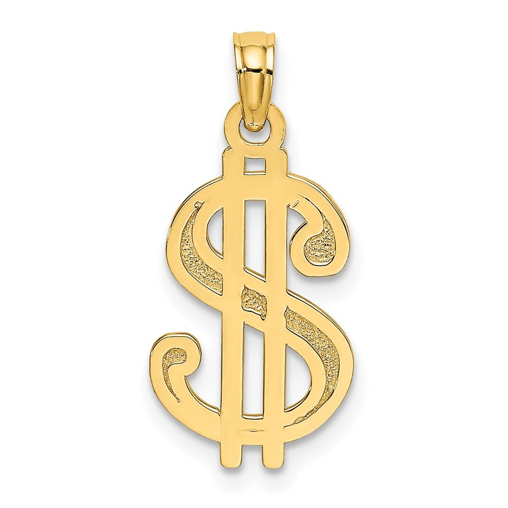 Million Charms 14K Yellow Gold Themed Textured Dollar Sign Charm