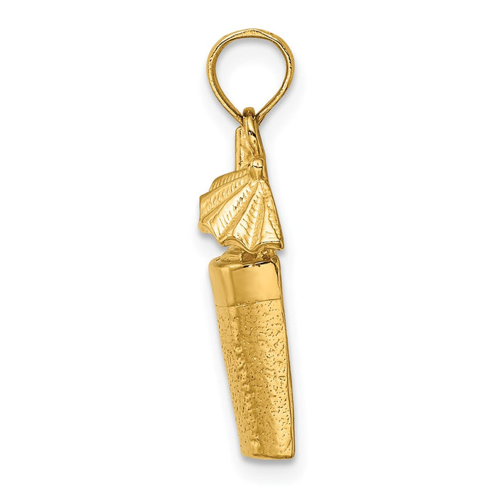 Million Charms 14K Yellow Gold Themed 2-D Cocktail Drink With Umbrella Charm
