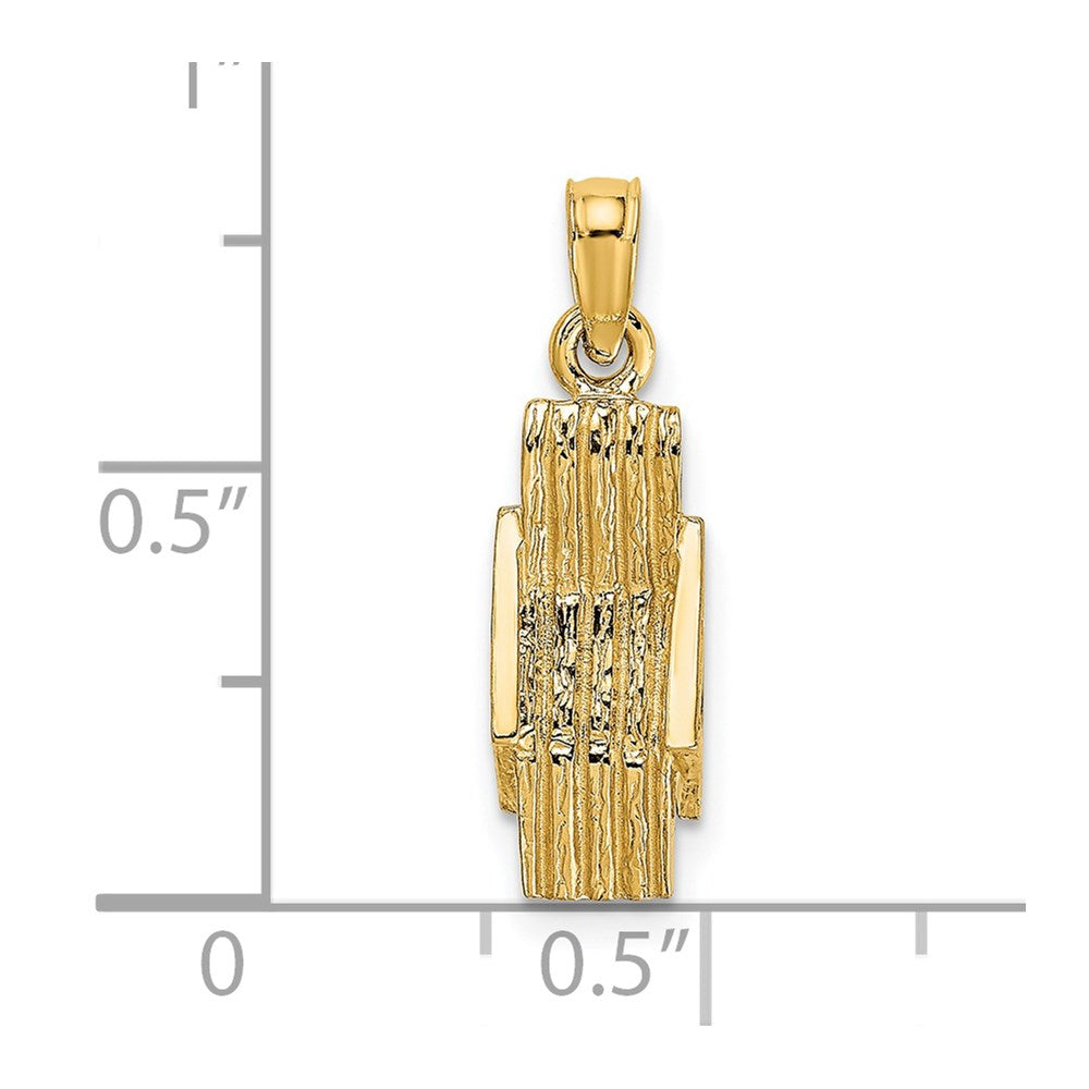Million Charms 14K Yellow Gold Themed 3-D Lounge Beach Chair Charm
