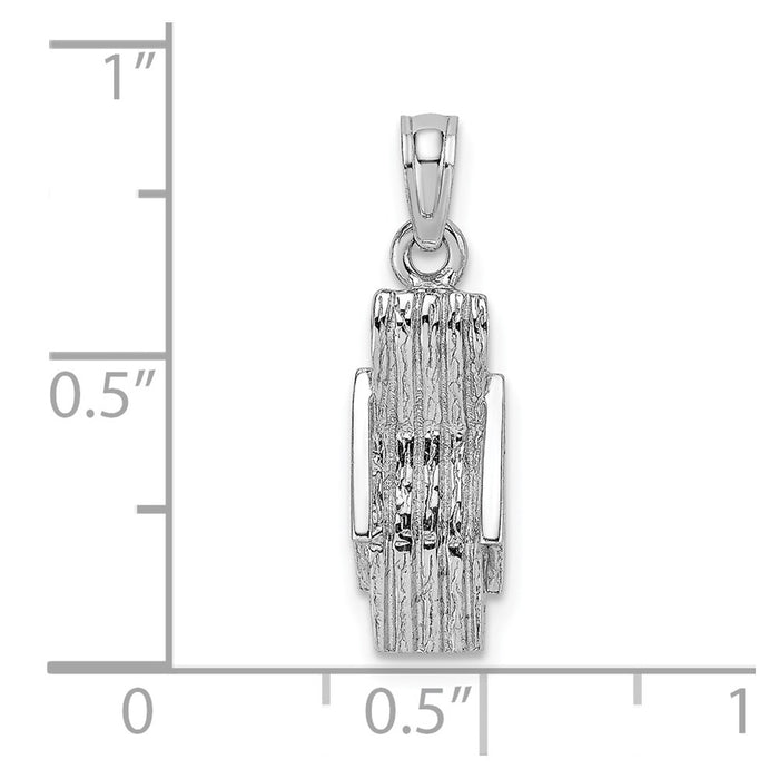 Million Charms 14K White Gold Themed 3-D Lounge Beach Chair Charm