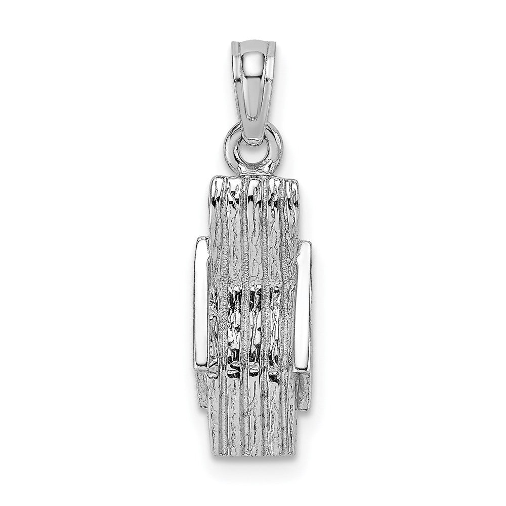 Million Charms 14K White Gold Themed 3-D Lounge Beach Chair Charm