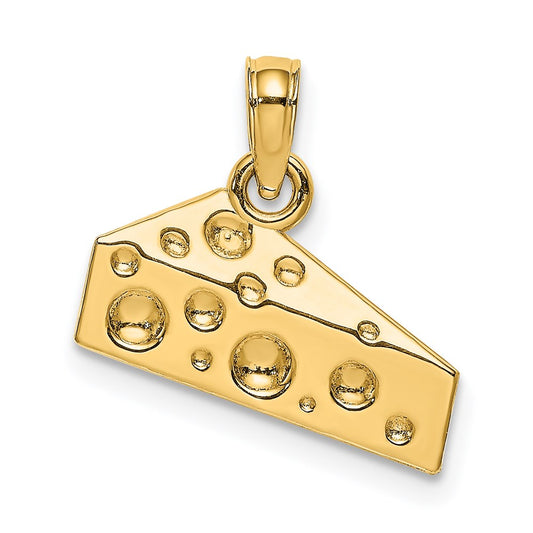 Million Charms 14K Yellow Gold Themed Cheese Wedge Charm