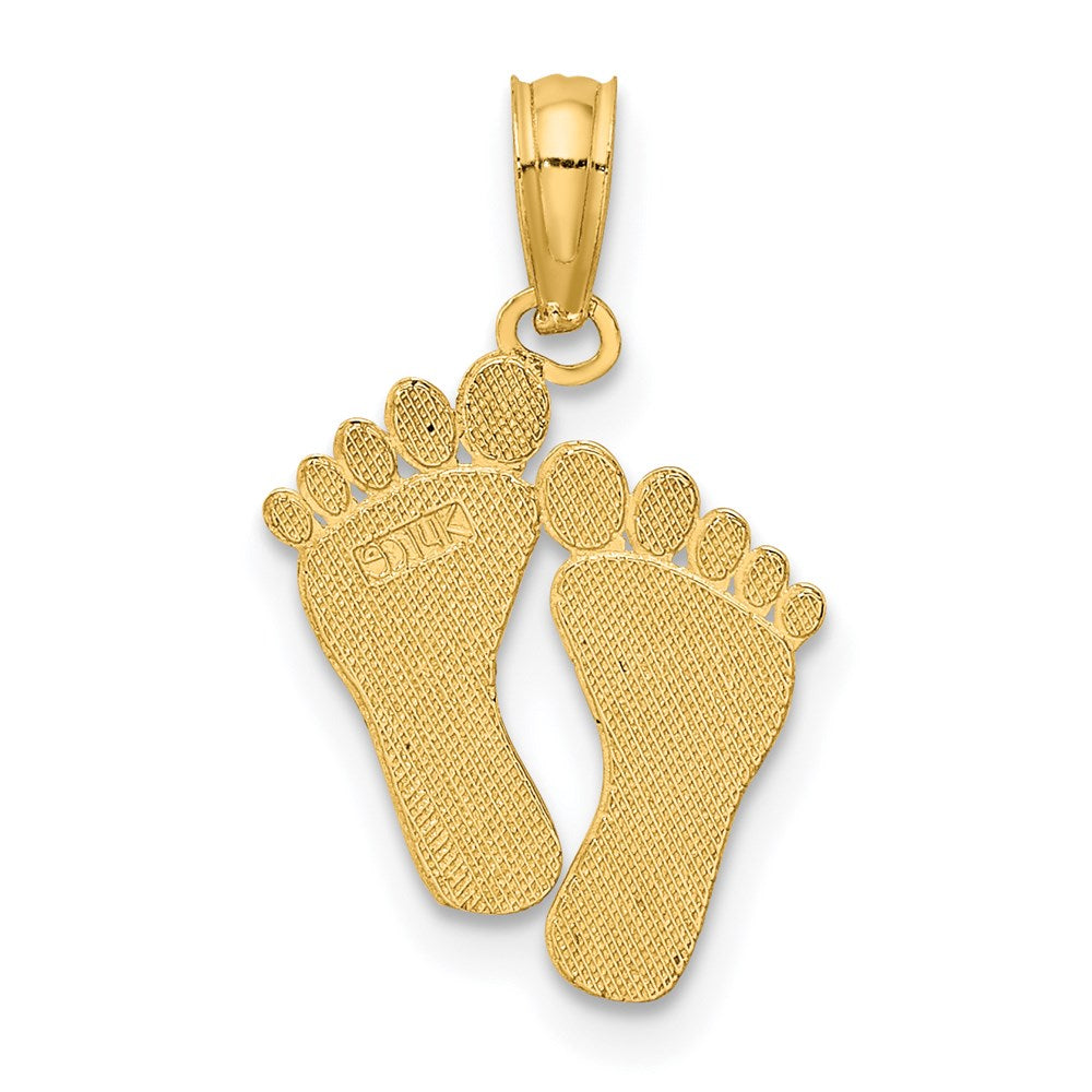 Million Charms 14K Yellow Gold Themed Double Feet - H/P & Hang Ten Styele