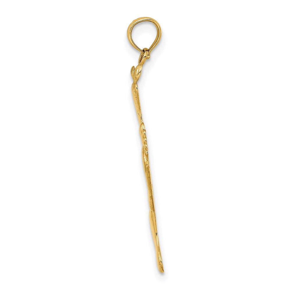 Million Charms 14K Yellow Gold Themed Polished Triple Vertical Feet Charm