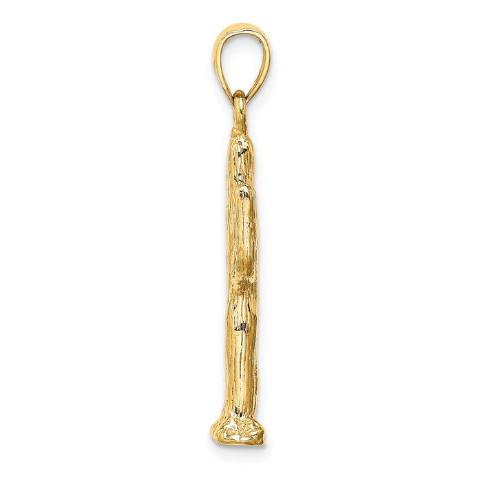 Million Charms 14K Yellow Gold Themed 3-D Saguaro Cactus Charm