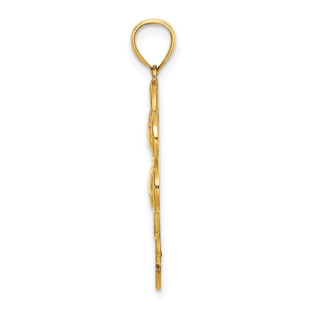 Million Charms 14K Yellow Gold Themed 4-Leaf Lucky Clover  Charm