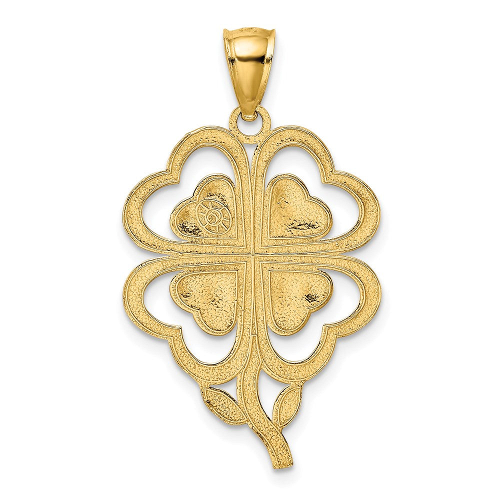 Million Charms 14K Yellow Gold Themed 4-Leaf Lucky Clover  Charm