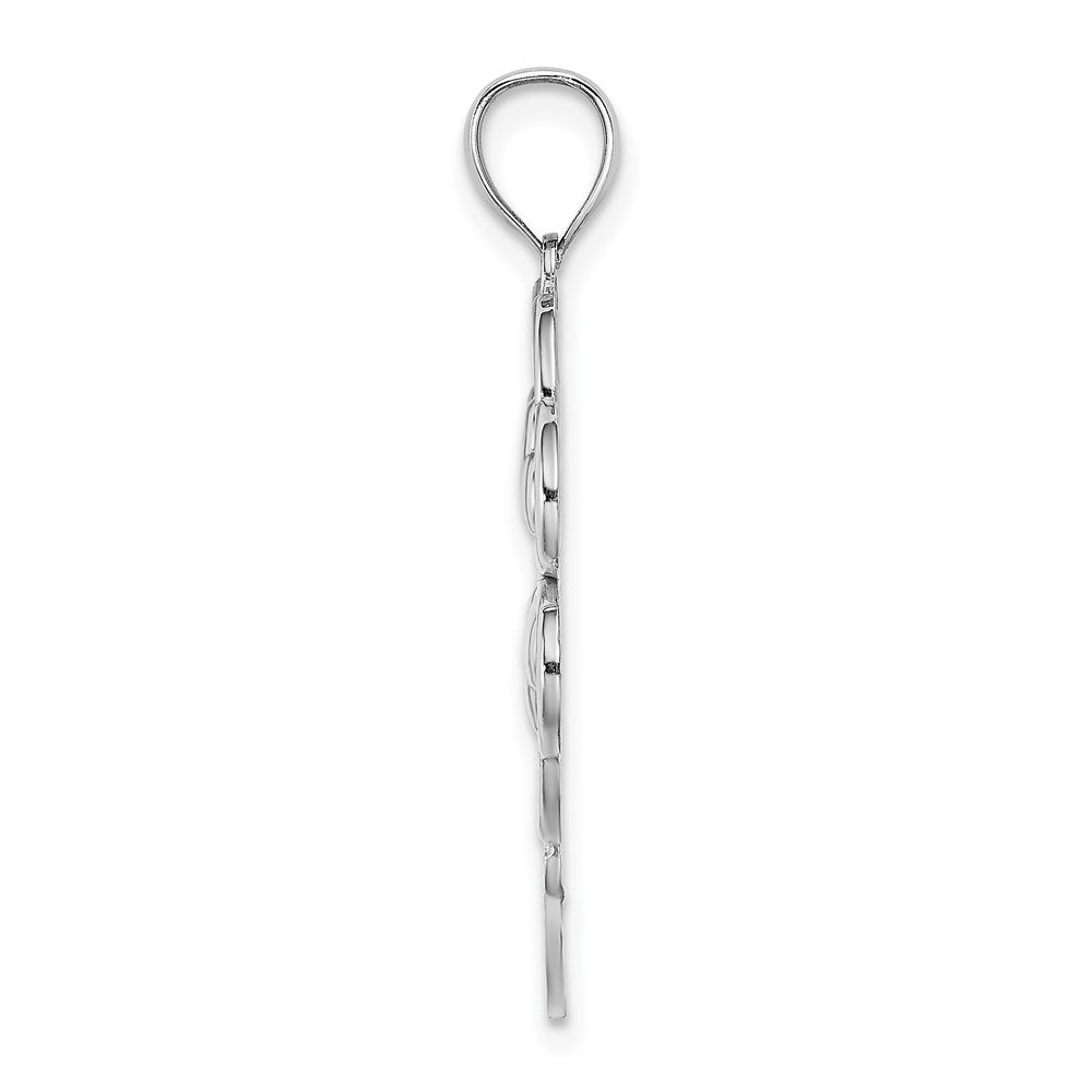 Million Charms 14K White Gold Themed 4-Leaf Lucky Clover  Charm