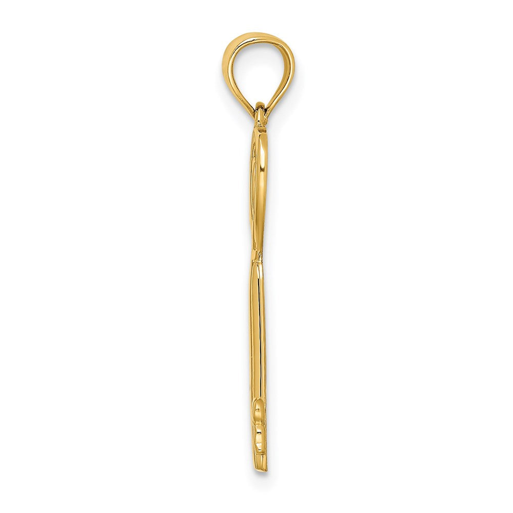 Million Charms 14K Yellow Gold Themed Key With Heart Sweet 16 Birthday Charm