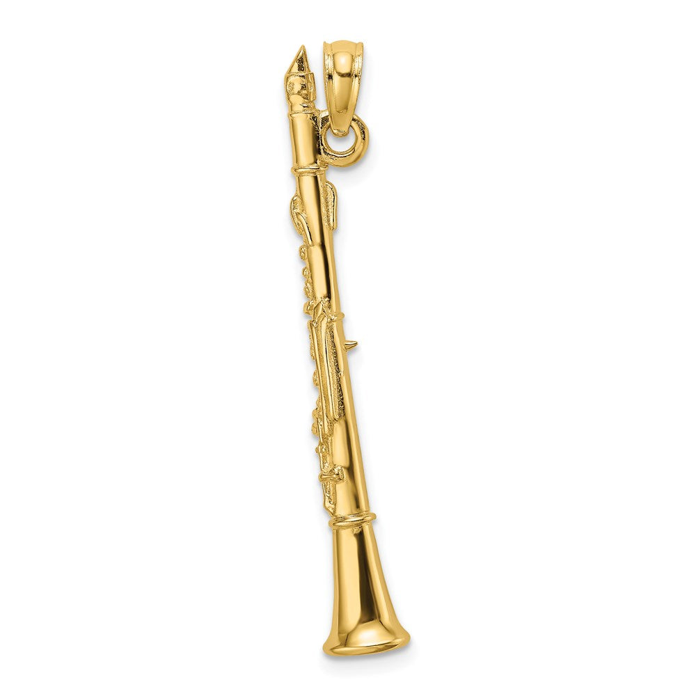 Million Charms 14K Yellow Gold Themed 3-D Clarinet Charm