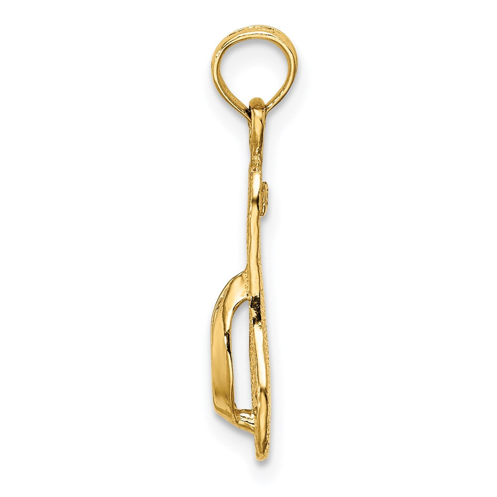 Million Charms 14K Yellow Gold Themed Single Polished Strap Flip-Flop Charm