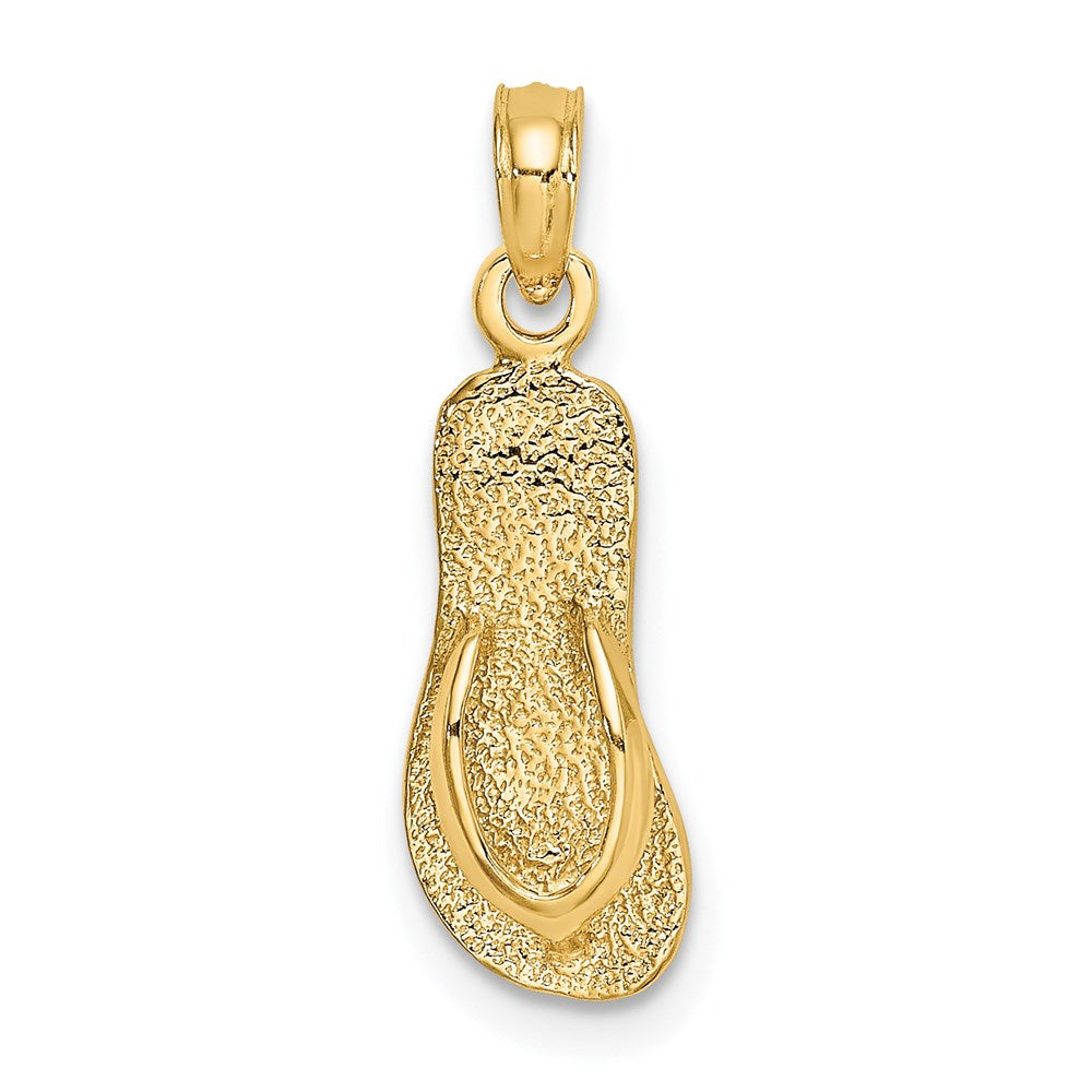 Million Charms 14K Yellow Gold Themed Single Polished Strap Flip-Flop Charm