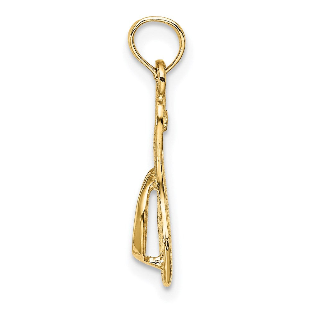 Million Charms 14K Yellow Gold Themed Single Polished Strap Flip-Flop Charm
