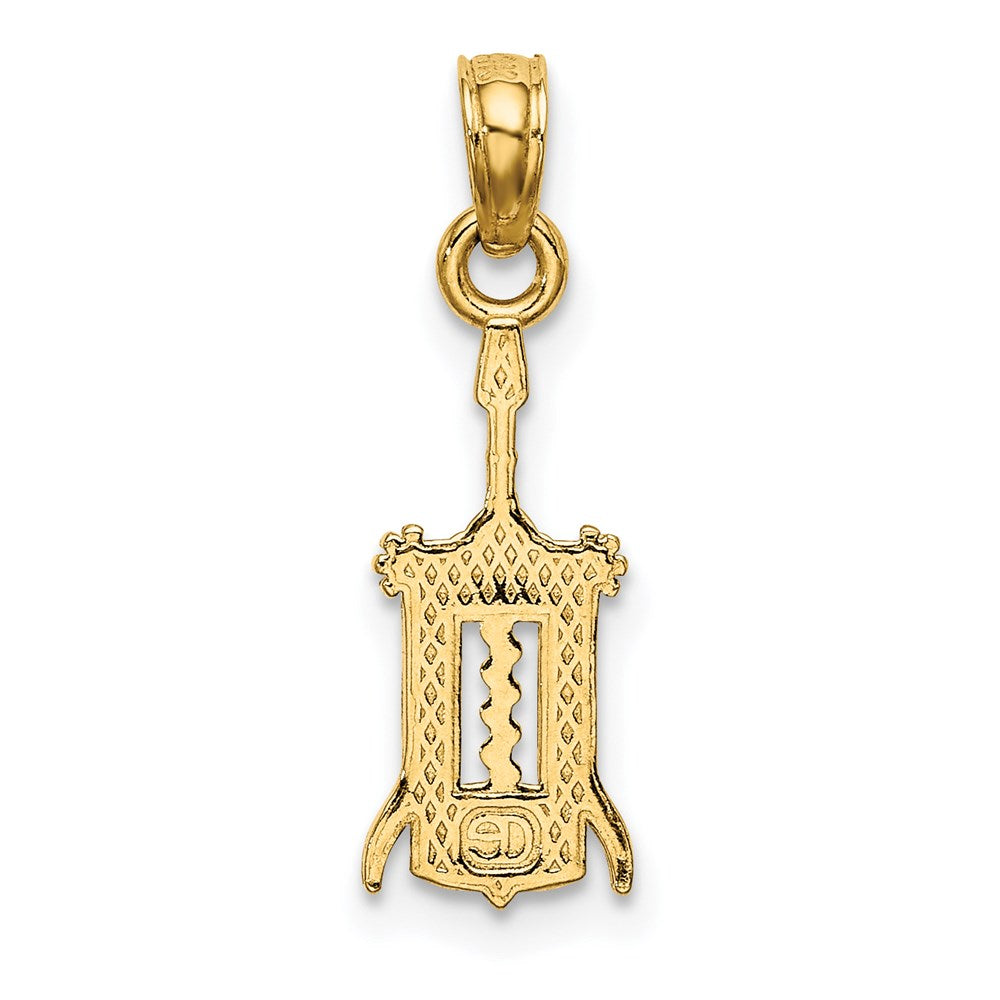 Million Charms 14K Yellow Gold Themed 2-D Wine Opener Charm
