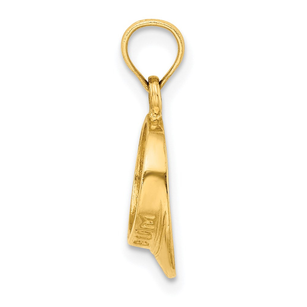 Million Charms 14K Yellow Gold Themed 3-D Polished Beach Bum Sun Visor Charm