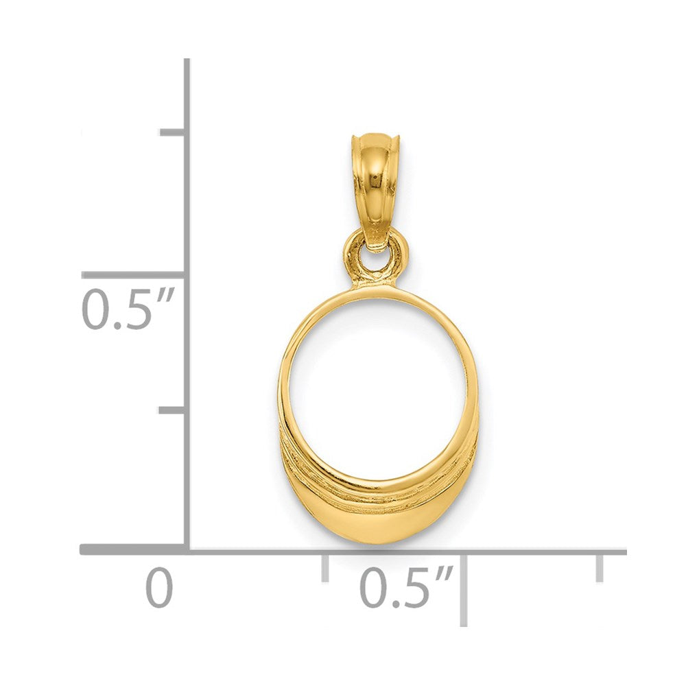 Million Charms 14K Yellow Gold Themed 3-D Polished Beach Bum Sun Visor Charm