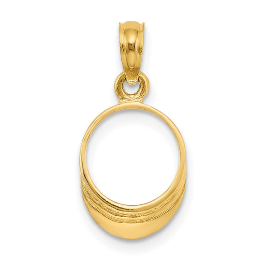 Million Charms 14K Yellow Gold Themed 3-D Polished Beach Bum Sun Visor Charm