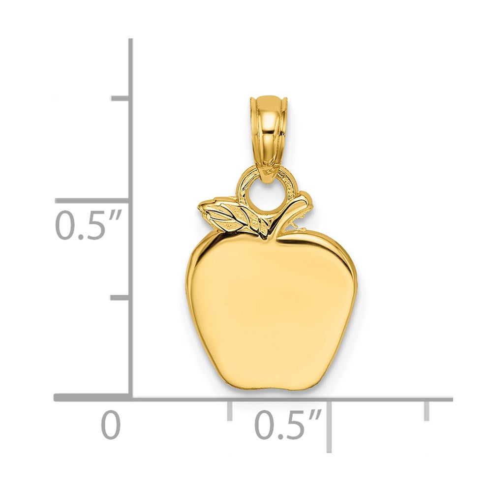Million Charms 14K Yellow Gold Themed 2-D & Polished Apple Charm