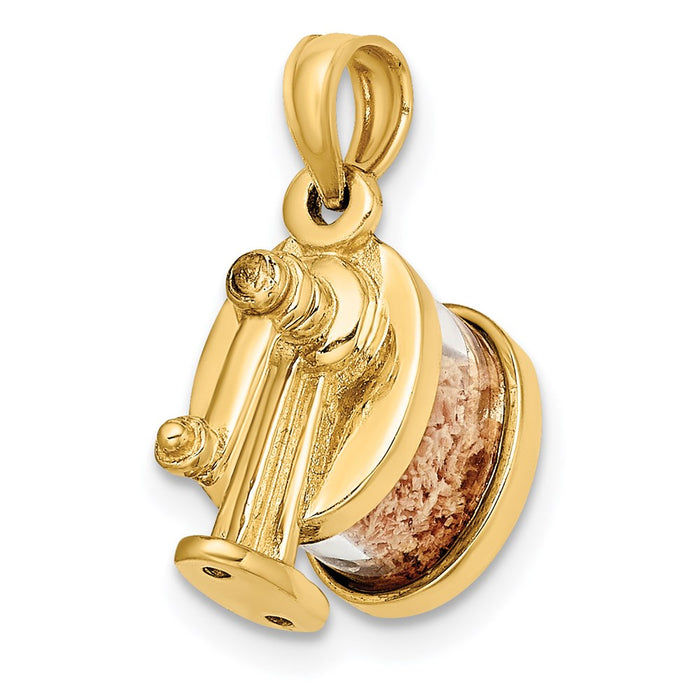 Million Charms 14K Yellow Gold Themed 3-D Moveable Pencil Sharpener Charm