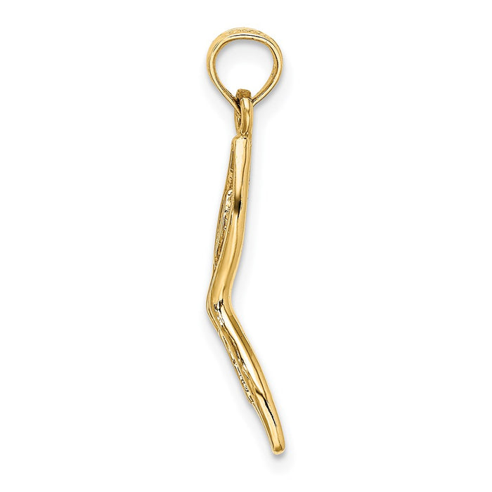 Million Charms 14K Yellow Gold Themed 3-D Beveled Masquerade Mask Charm