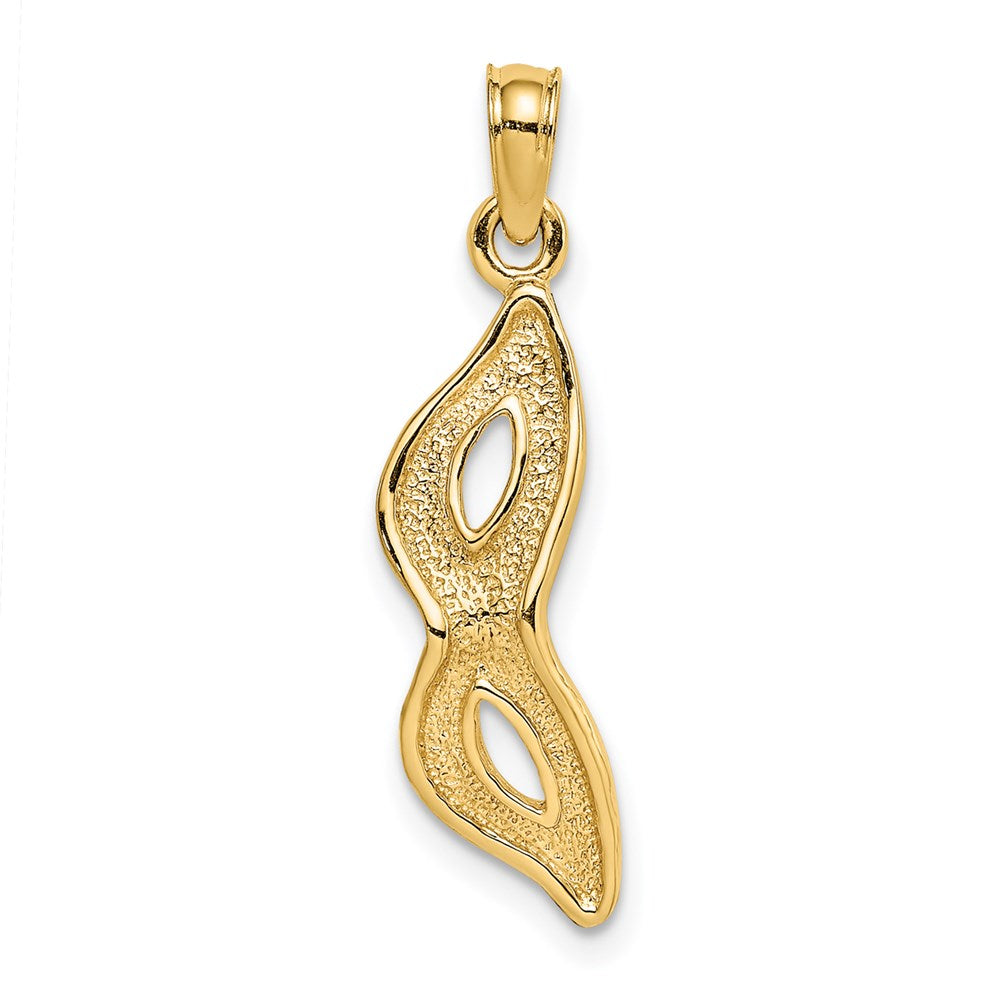 Million Charms 14K Yellow Gold Themed 3-D Beveled Masquerade Mask Charm